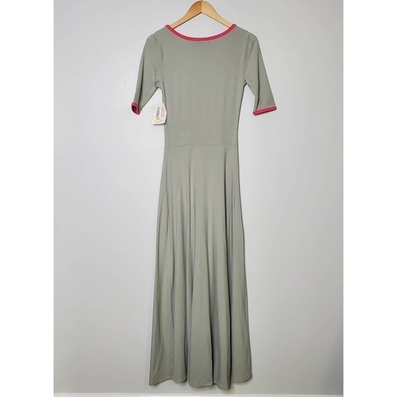 LuLaRoe Ana Maxi Dress Gray Pink Sz S - Picture 4 of 11
